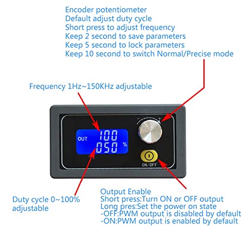 1 Channel PWM Pulse Rate Generator for Generating Pulse Frequencies with Adjustable Dual Mode Generator Module and XY PWM Switch