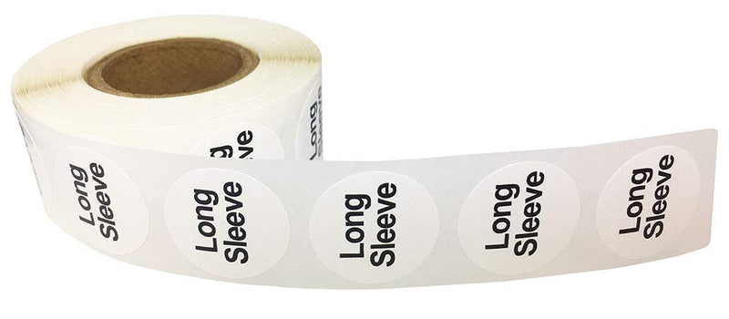 White Circle Long Sleeve Clothing Size Stickers for Retail Apparel 0.75 Inch 500 Total Adhesive Labels (Pack of 2) 3/4" Circle (Pack of 2)