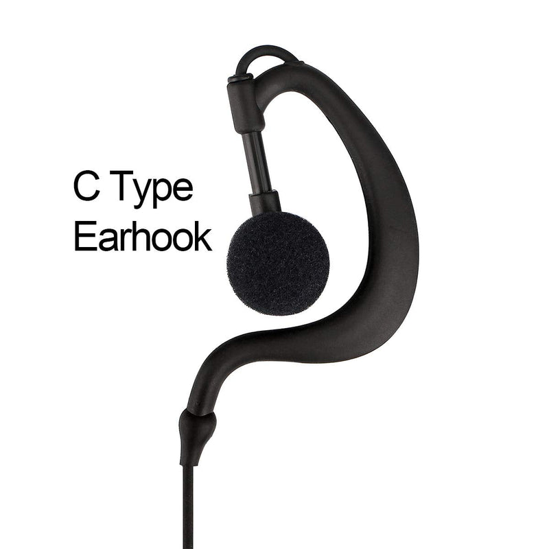 [Australia - AusPower] - Retevis Case of 10, Two Way Radio Earpiece with Mic Single Wire Earhook Headset Compatible with Baofeng BF-888S UV-5R H-777 RT22 Arcshell AR-5 Walkie Talkies 