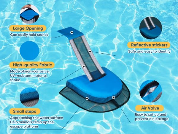 [Australia - AusPower] - Pro Pool Animal Critter Escape Ramp 2Pcs Frog Saver Pads Ladder for Swimming Pools Lily Pad for Frogs Float Life Saving Wildlife Duck Duckling Creature Rescue Bridge Log Maintenance Kits Accessories Blue-2Pack 