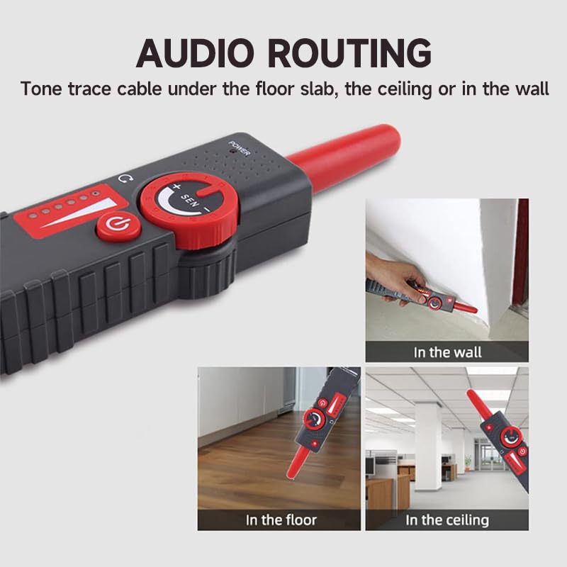 [Australia - AusPower] - Underground Wire Locator, Wire Tracer with Earphone, Anti-Interference Buried Wire Locator Cable Tester for Locating Breakage Cables & Wires Dog Fence Cables | Locate Wires 6.5 Ft Deep 