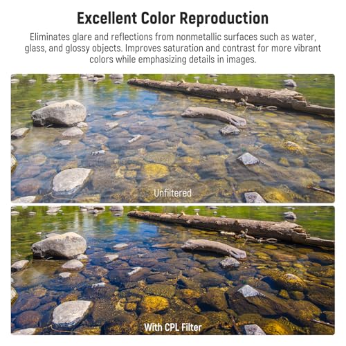 NEEWER Rotating CPL Filter for Hero 13, Multicoated HD Optical Glass Action Camera Adjustable Circular Polarizer Polarizing Filter Compatible with GoPro Hero 13 12 11 10 9, FL-GP23 Metal Frame