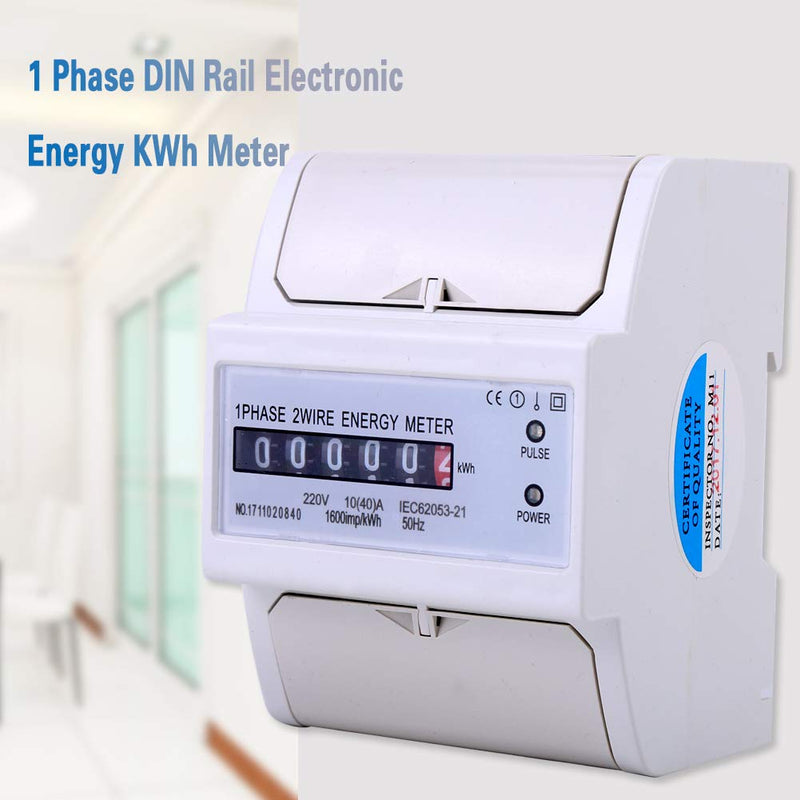 [Australia - AusPower] - Single Phase Energy Meter 2 Wire DIN Rail KWh Meter 220V 10(40) A 