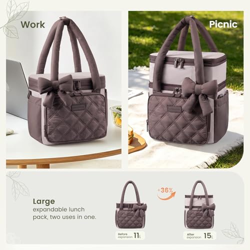 LOVEVOOK Insulated Lunch Box for Women,Large Adult Lunch Cooler Bag Women