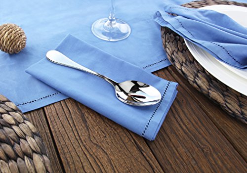 Set of 12 Artaste Rain dinner soup spoons in silver, 7.5 inches, with sleek, modern design for elegant tableware.