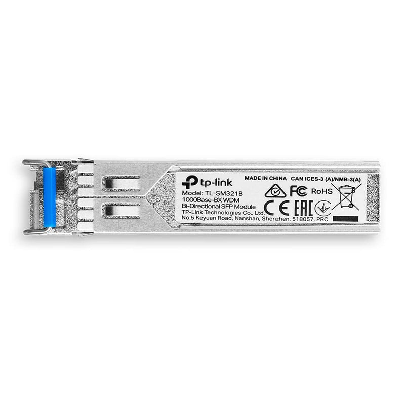 TP-Link TL-SM321B 1G Mini-GBIC Single-Mode Transceiver Module, 1000Base-BX WDM Bi-Directional SFP Module, LC Port, TX: 1310nm RX: 1550nm Black (Pack of 2) Standard (Pack of 2) 1310 x 1550 nm