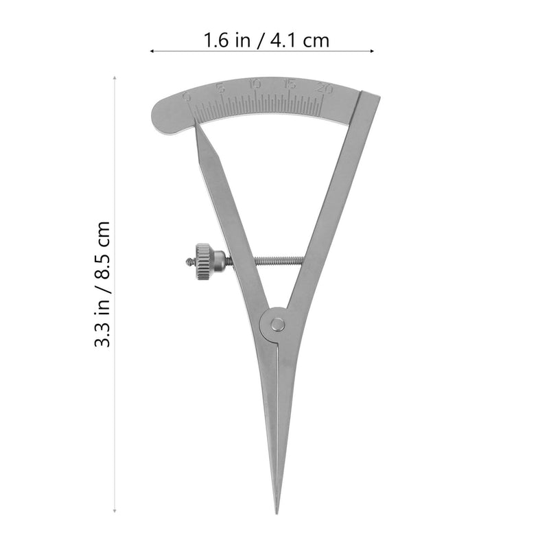 [Australia - AusPower] - Baluue 2pcs Graduated Eye Measuring Instruments, 0 to 20mm Stainless Dental Wax Caliper, Dental Caliper Graduated Eye Measurement Gauge Eyelid Gauge Designer 8.5X4.1CMx2pcs Silverx2pcs 