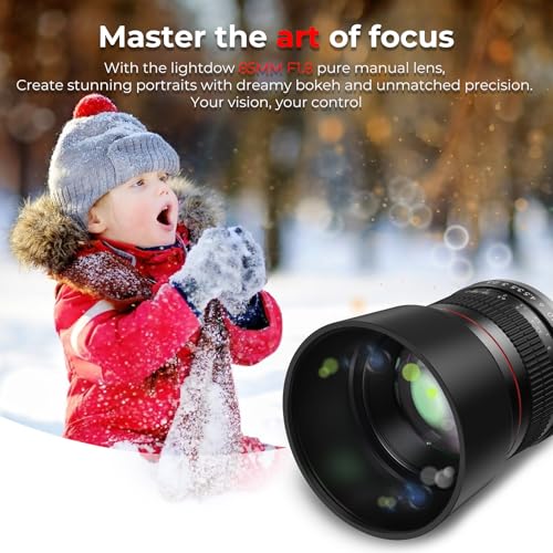 E 85mm f1.8 Portrait Lens - MF for Sony a7 IV/a7 III/ZV-E10/a7R V/a7C II/a7R IV/a7S III/a1/a9 III/a6400/a6100/a9 II/a7 II/a6000/NEX-6/NEX-5/Alpha - Manual Focus Mirrorless Cameras Lenses(E Mount) MF 85mm Lens For Sony E-mount