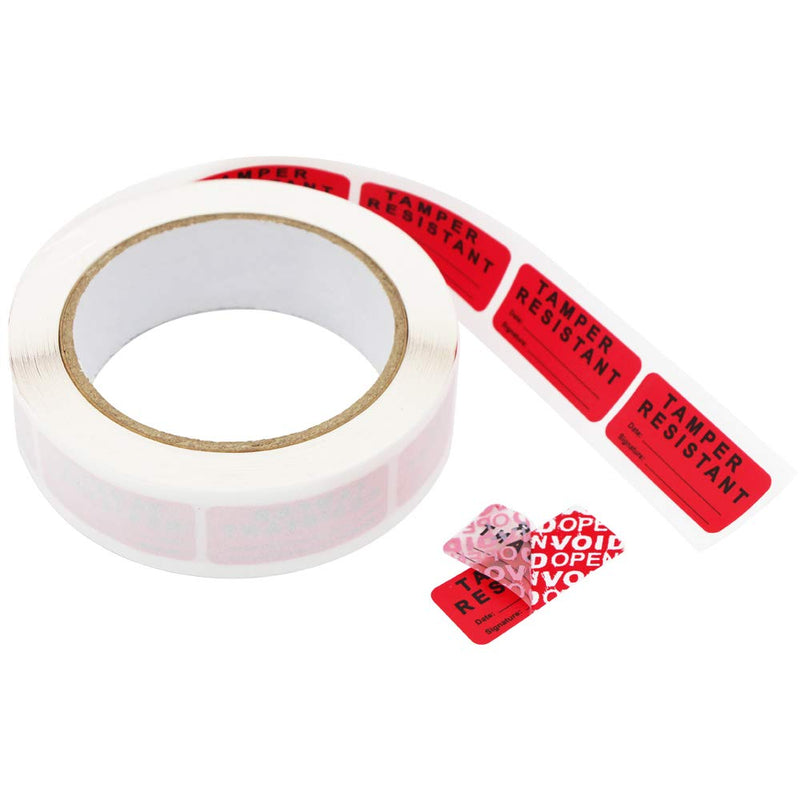 Solitary Walker 500Pcs/roll Tamper Evident Security Void Stickers 0.78" x 1.78" Red Complete Transfer Tamper Proof Labels Safety Torn up Invalid Seals Tape 0.78" x 1.78"