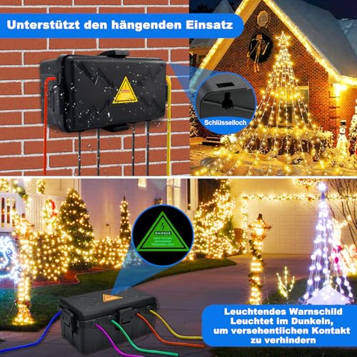 Outdoor Electric Box, IP54 Waterproof Outdoor Outlet Covers, Weatherproof Extension Cable Covers, Protect Socket, Socket, Timer, Plug, Holiday Light (27 x 14 x 11.5 cm), Black