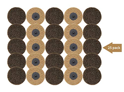 COSPOF 3-inch brown coarse quick change sanding discs, 25-pack surface conditioning discs for die grinder