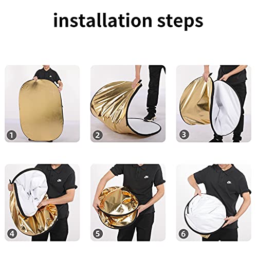 Godox 35"x47"/90x120cm Collapsible Oval Photography Light Reflector