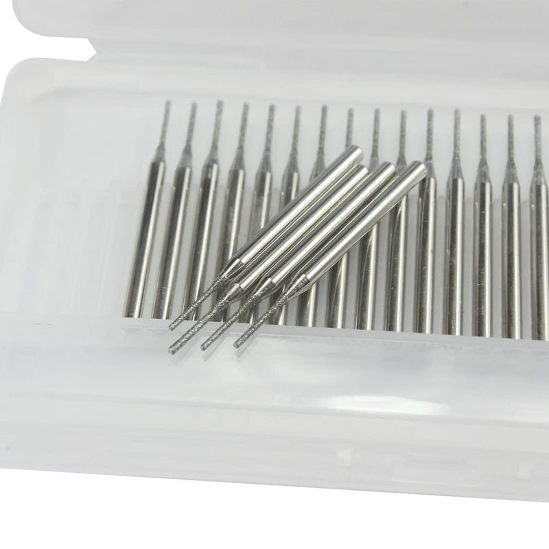 [Australia - AusPower] - Luo ke 30 Pcs Needle Shape Diamond Burr Set, 1/8'' Shank Diamond Mounted Bead Reamer Drill Bits for Rotary Tools includes Dremel(Size:1mm) Needle shape burr(1mm) 
