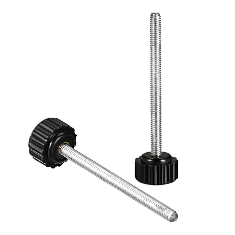 [Australia - AusPower] - uxcell M4 x 50mm Metric Male Thread Knurled Clamping Knobs Grip Thumb Screw Hand Clamping Handle Bolt with 16mm Plastic Knobs Black 10 Pcs M4 x 50mm x 16mm 
