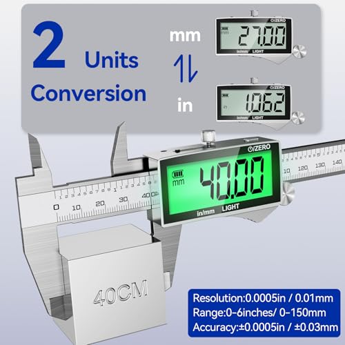 Preciva 150 mm Digital Calliper, Digital Calliper, Stainless Steel, Rechargeable, IP54, Waterproof, Electronic Calliper with LCD Display for Industrial, Electric, Automotive, Crafters