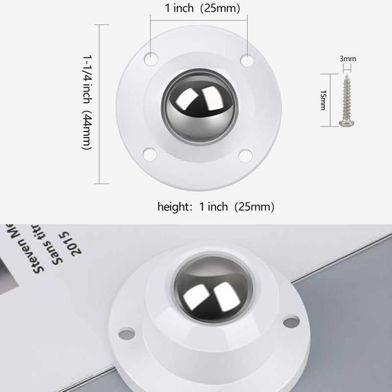 [Australia - AusPower] - Self Adhesive Caster Wheels for Furniture,Storage Box,Trash Can,PC Stainless Steel Universal Pulley 360 Degree Rotating Adhesive Caster Wheels 1 Inch Low Profile Swivel Wheels Black 4 Pack Black?1 inch? 4.0 