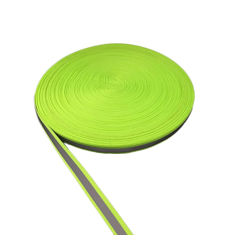 164Feet High Visibility Reflective Tape Strip, Sew on Safety Fabric Webbing 10mm Reflective Warning Florescent Safety Tape for Clothes Bags Raincoats (Fluorescent Green) fluorescent green