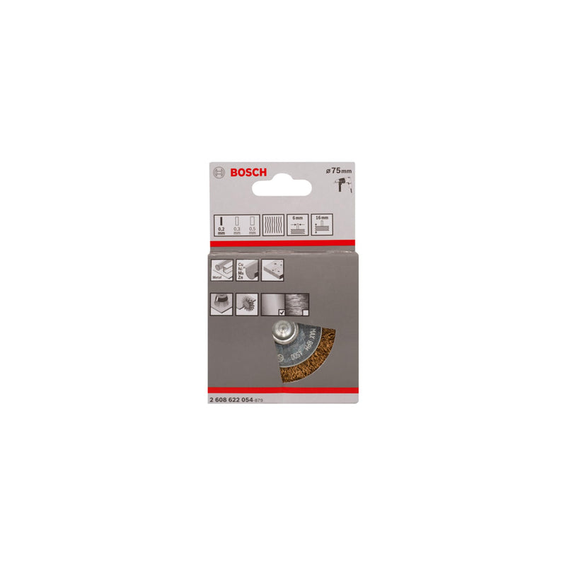 Bosch 2608622054 6 mm Shank Wire Wheel with 70 mm Crimped Wire d=75mm