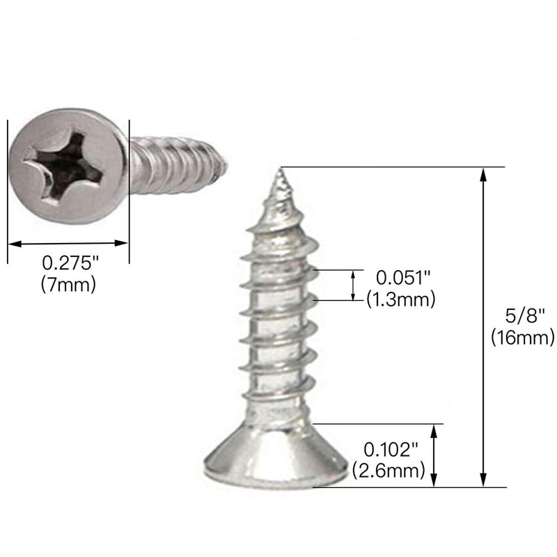 [Australia - AusPower] - #6 x 5/8" Wood Screws 304 Stainless Steel Phillips Flat Head Screws Self Tapping Screws 100 Qty. #6 x 5/8" 