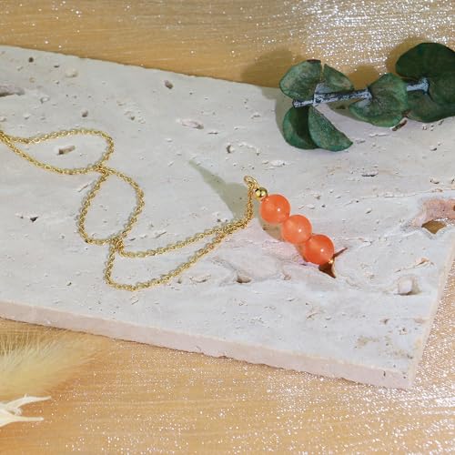 SmileBelle Citrine Crystal Necklace, Orange Necklace for Women Orange Citrine