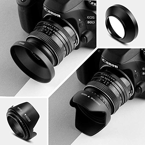 52mm Lens Filter Accessories Kit:UV CPL Adjustable ND Filter(ND2-ND400),Macro Close up Filter Set(+1,+2,+4,+10),Lens Hood,3 in 1 Grey Card for Canon Nikon Sony Pentax Olympus Fuji DSRL Camera 52mm