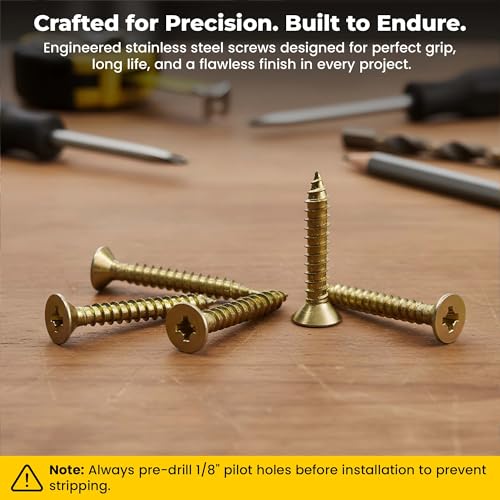 FINSBURY HARDWARE #12 x 1-1/2-inch solid brass flat head Phillips wood screws, 16-pack