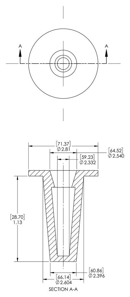 [Australia - AusPower] - Caplugs Z2631AK1 Plastic Tapered Cap and Plug. T-263, PE-LD, Cap OD 2.332" Plug ID 2.604", Red (Pack of 10) 