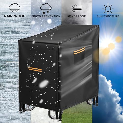 Rollator Cover with Handles, 420D 66 x 72 x 90 cm Universal Walker Protective Cover with Reflective Strips, 4 Buckles, Air Vents, Scooter Cover, Waterproof Rollator Accessories
