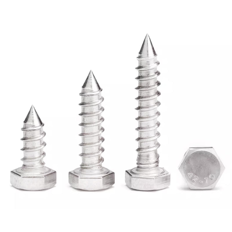 [Australia - AusPower] - 1/2 X 1-1/2" Hex Head Lag Screws Bolts, 304 Stainless Steel 18-8, Hexagon Head Wood Screws Hex Lag Screws, Pack of 5 1/2 X 1-1/2" 