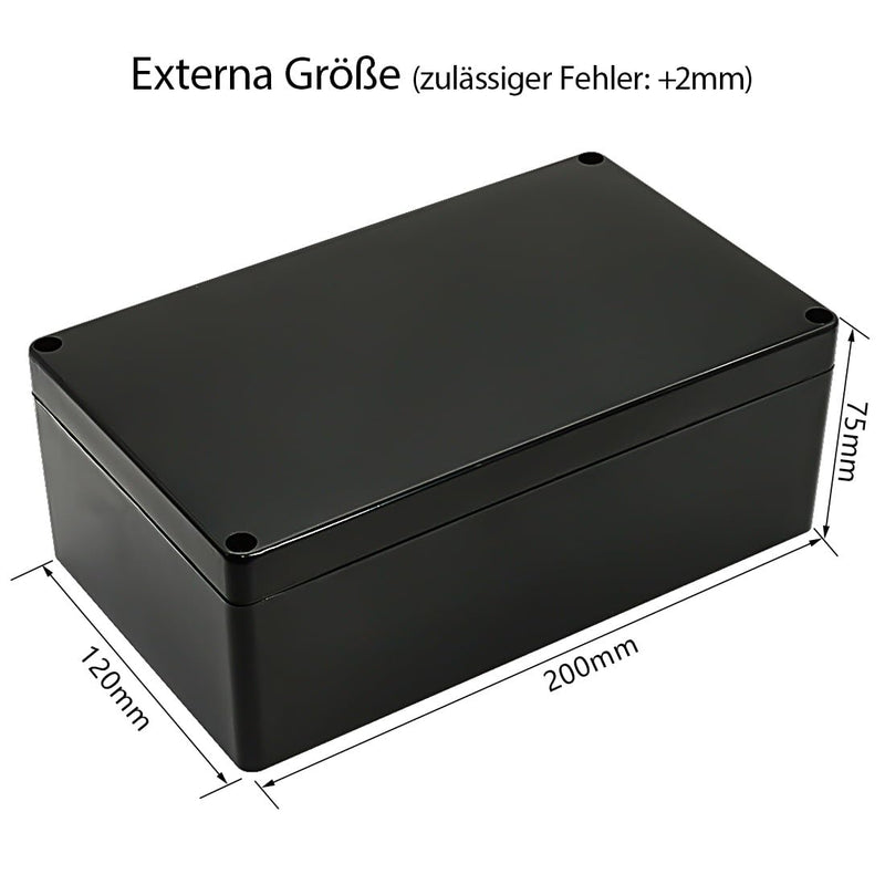 LeMotech Project Box ABS Plastic IP65 Waterproof Dustproof Electrical Junction Box Outer Housing for Electronics Black 7.87 x 4.72 x 2.95 inches (200 x 120 x 75 mm) 200x120x75mm(1 Stück)
