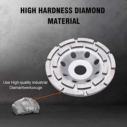 Tendak Premium Diamond Cup Wheel Standard 125 mm x 22.2 mm for Concrete, Plaster, Granite, Resin, Tile Adhesive, Natural Stone etc. (1 Piece)