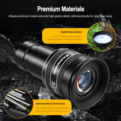 Astromania Telescope Eyepiece 3.2mm Wide Angle 58° Planetary Eyepiece 1.25"