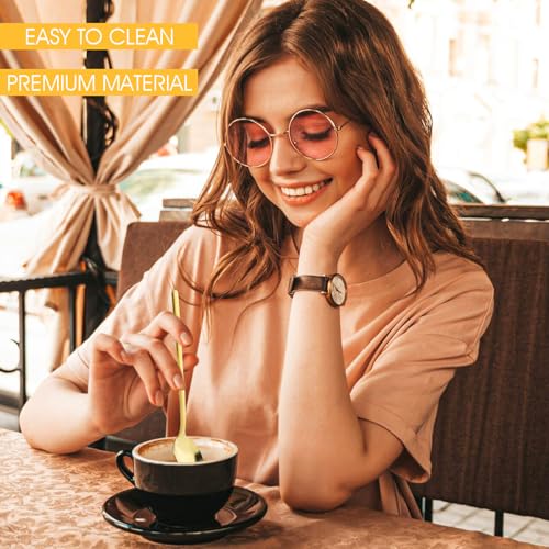 50 Pcs Gold Stainless Steel Espresso Spoons, 5.12 Inch Golden Coffee Spoons, Gold Long Handle Espresso Spoon Stirring Spoon for Coffee, Ice Tea, Sugar, Dessert, Cake, Ice Cream