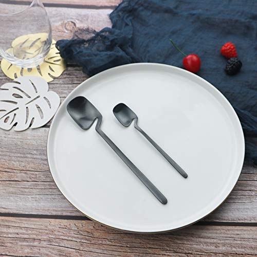 JASHII Flatware Set 32-piece Silverware Set Matte Finished Cutlery Set Service for 8 Include Knife/Fork/Spoon/Coffee spoon Dishwasher Safe (Black) service 8 Black 32pcs