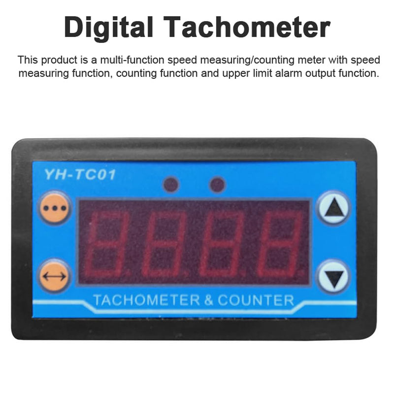 YH-TC01 Digital Tachometer High Precision LED Digital Display Motor Tachometer with Hall Sensor Motor Speed Detector