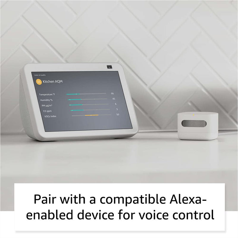 Amazon Smart Air Quality Monitor – Know your air, Works with Alexa 1-pack Smart Air Quality Monitor only