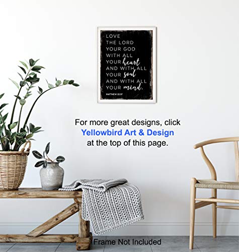 Masculine Christian Wall Art - Holy Scripture Wall Decor - Religious Gifts for Women, Men, Bedroom, Living Room - Bible Verses Decor - Inspirational Positive Quotes Plaque Sign Poster - Unframed