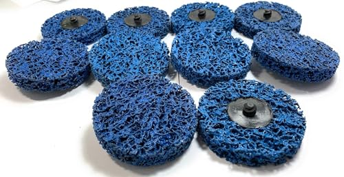 SIGNI blue 2-inch poly strip abrasive quick change Rolok discs for paint, rust, and oxidation removal, 10-pack