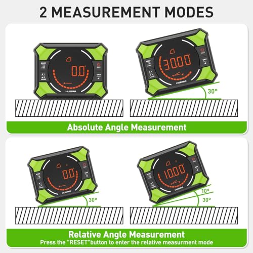 Digital Protractor, Huepar Digital LCD Inclinometer with Laser AG2L | Leveling function, angle measuring device inclinometer with laser, bevel box angle measuring device, spirit level