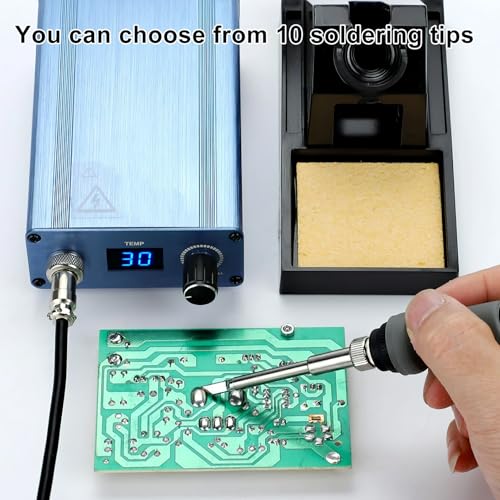 Pack of 10 Soldering Iron Tips, 900M-T, Replacement Soldering Tips for Soldering Stations, Soldering Iron, Soldering Tip Set, Soldering Iron Replacement Soldering Tips Set with Welding Sleeve, Lead-Free High-Quality Copper Soldering Tips