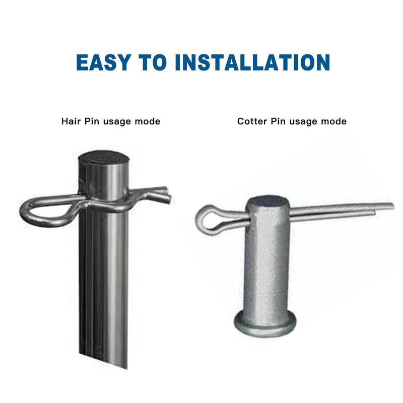 [Australia - AusPower] - 122Pcs Cotter Pin Hair Pin Clevis Pin Assortment Kit,R Clips Retaining Hair Pins Assortment, Including Single Hole Clevis Pin&Split Cotter Pin&R Clip Hitch Pin for Trailer Latch, Zinc-Plated 122pcs 