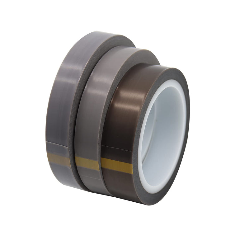 PTFE Tape, Single Side Silicone Adhesive PTFE Film Tape Sheets, Heat Resistant Film Tape, 36 Yards (1 roll) 0.005 in × 0.75 in × 36 yd Grey