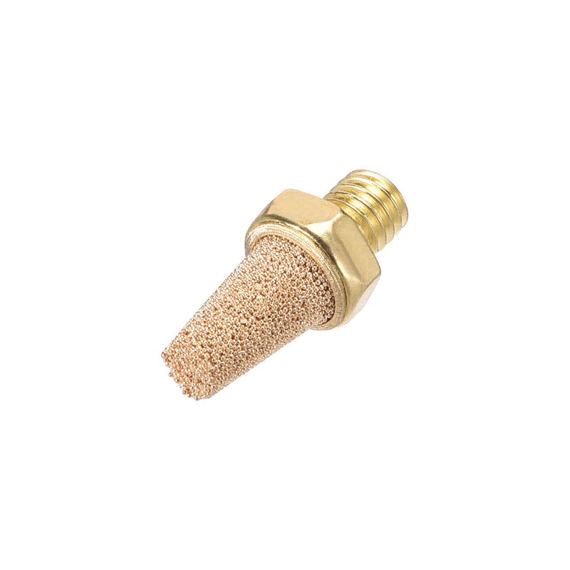 [Australia - AusPower] - uxcell Brass Exhaust Muffler, M5 Male Thread 5/16" Hex Sintered Air Pneumatic Bronze Muffler with Brass Body Protruding 5pcs 