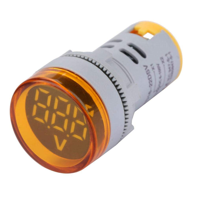 [Australia - AusPower] - YWBL-WH DC Voltage Display Digital LED Display Voltmeter 6-100V Voltage Meter Monitor Round Lamp Tester Indicator Light Panel Yellow 