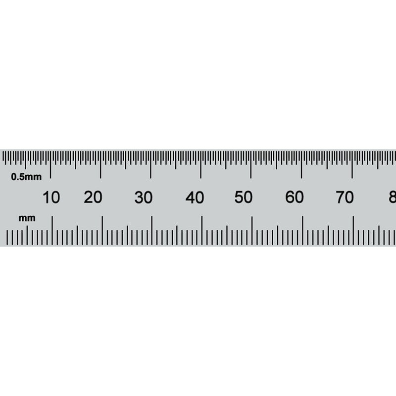 PEC Tools Metal Ruler, Machinist Rule with Satin Chrome Finish, Decimal/Metric Graduation (1/10", 1/100", 1mm, 0.5mm), 18"/450mm Flexible Steel Ruler, Trusted by Professionals, Made in USA