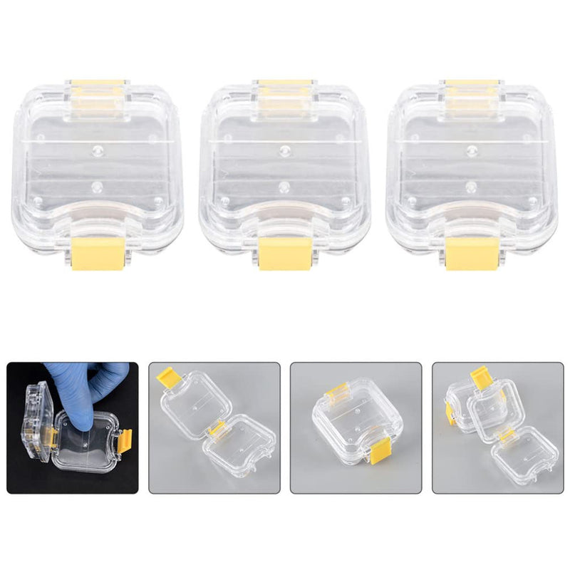 [Australia - AusPower] - EXCEART 5Pcs Membrane Tooth Boxes Transparent Membrane Film Tooth Box with Latch Denture Storage Boxes As Shown 3pcs 