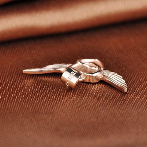 Infinite U 925 Sterling Silver Plated with Rose Gold Double Hearts Angel Wings Pendant Women Necklace