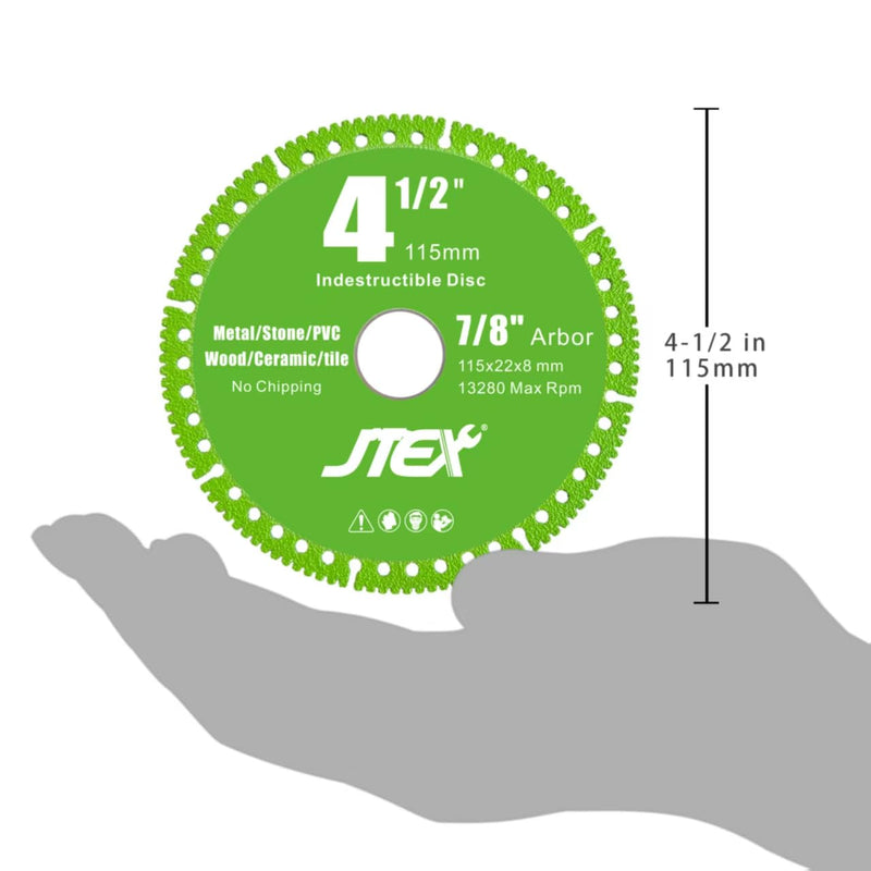 [Australia - AusPower] - Indestructible Disc for Angle Grinder with 4-1/2 Inch Diameter, 7/8" Arbor, Multifunctional Diamond Cutting Blade for Metal, Stone, Wood, Tile, Concrete, PVC Pipes(3-Pack) 