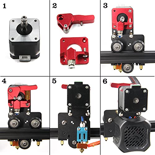 Direct Drive Dual Gear Extruder with Pulleys Upgrade Support Plate with Motor Kit Easy Print Flexible Filament for Ender 3 V2 Ender 3 series CR-10series(Dual Extruder Support Motor Kit) Dual Extruder Support Motor Kit