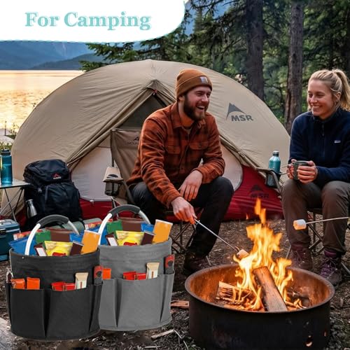WOOHA Tool Organizers Bag 34L Collapsible Tool Bag Shower Caddy Basket Outdoor Camping Bathroom Caddy Home Bathroom Storage Bath Wash Bag（Black+Grey） 2 Pack Black+grey
